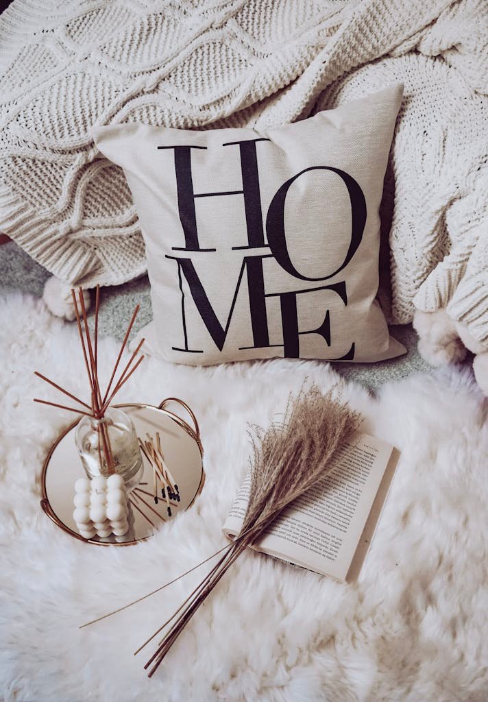 Pillow and Home Decoration on Sofa