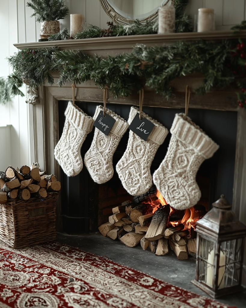 cozy knit Christmas stockings