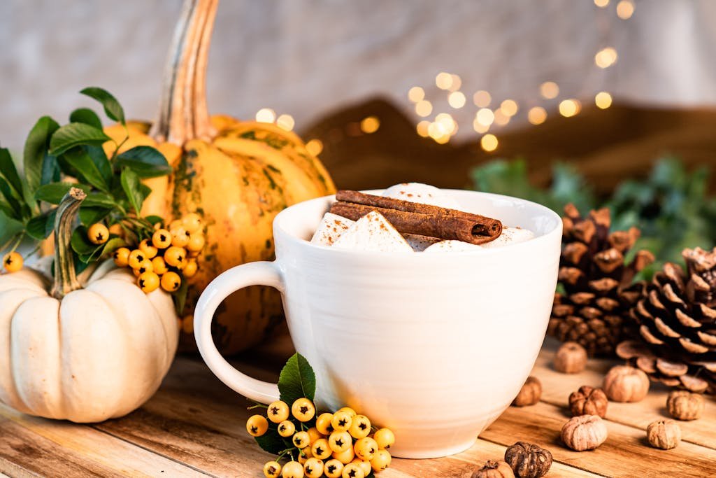 White Ceramic Mug filled with Marshmallow